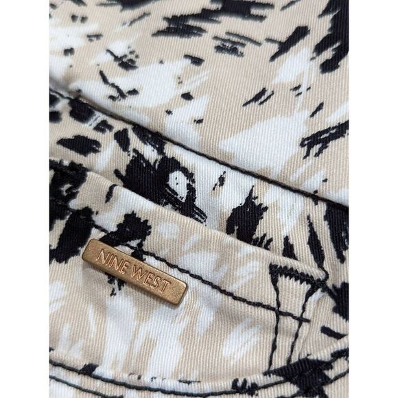 Nine West Women's Tan Printed Mid-Rise Heidi Pull-On Skimmer Shorts Size 6 NWT - Picture 5 of 5